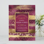 Gruppe für Gold- und Bordeaux-Farbstriche Einladung (Stehend Vorderseite)