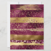 Gruppe für Gold- und Bordeaux-Farbstriche Einladung (Rückseite)