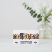 Gruppe glücklicher Hunde | Tierpflege | Trainer Visitenkarte (Stehend Vorderseite)