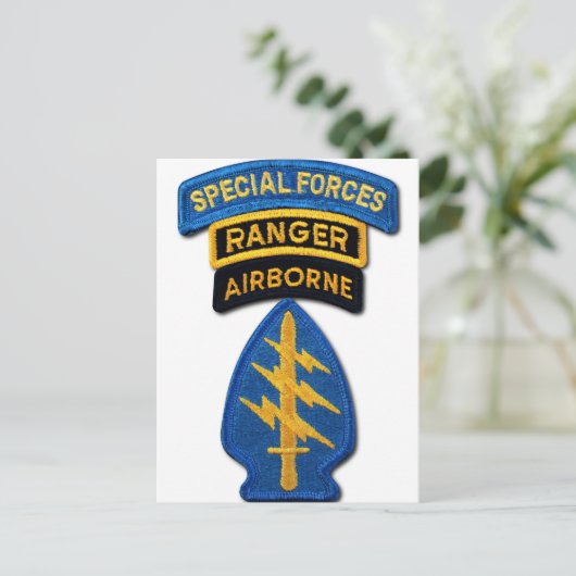 Gruppe "Grüne Berets SF SOF SFG SOC" Postkarte (Stehend Vorderseite)