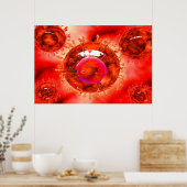 Gruppe H5N1-Virus mit Brillenansicht 1 Poster (Küche)