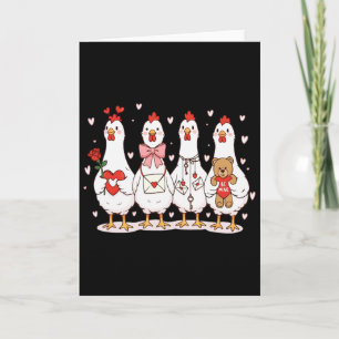Gruppe Huhn Valentinstag Sammlung Farmer Liebhaber Karte
