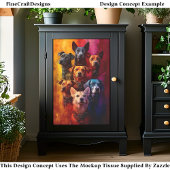 Gruppe Hunde, lebendiger Hintergrund CT6 Decoupage Seidenpapier