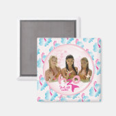 Gruppe in rosa Blase Magnet (Vorderseite/Rückseite)