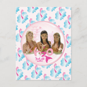 Gruppe in rosa Blase Postkarte