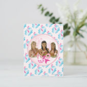 Gruppe in rosa Blase Postkarte (Stehend Vorderseite)