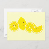 Gruppe lächelnder Zitronenfiguren Postkarte (Vorne/Hinten)