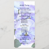 Gruppe Lila Stiefmütterchen und Blätter Hochzeitsp Programm (Rückseite)