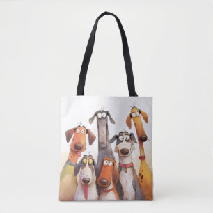 Gruppe lustiger verrückter Hunde Tasche