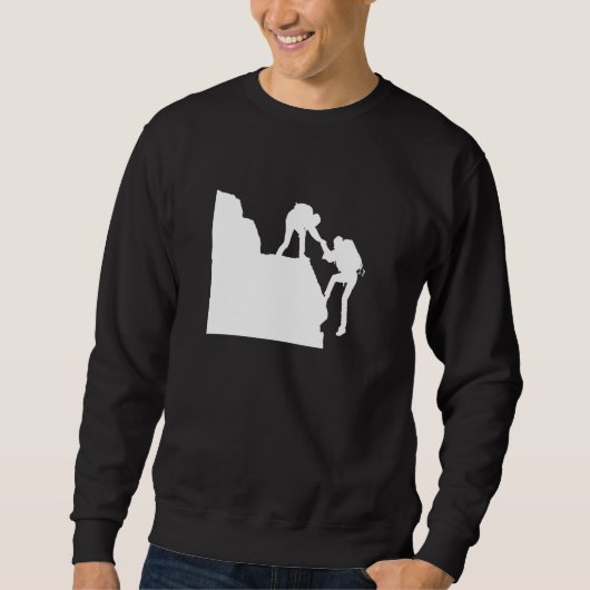 Gruppe Männer Silhouette Klettern Sweatshirt (Vorderseite)