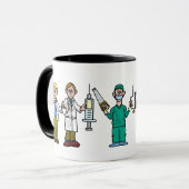 Gruppe männlicher Ärzte Kaffeepause Tasse (Vorderseite Links)