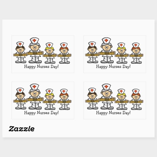 Gruppe männlicher Krankenpfleger Sticker oder Name (Blatt)