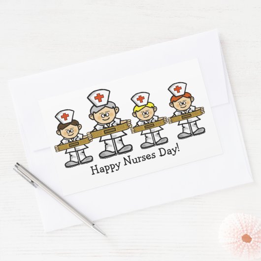 Gruppe männlicher Krankenpfleger Sticker oder Name (Umschlag)