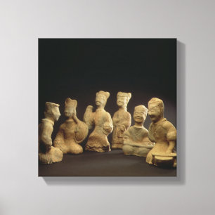 Gruppe Musiker, Tänzer und Bedienstete (terracot Leinwanddruck