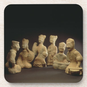 Gruppe Musiker, Tänzer und Bedienstete (terracot Untersetzer