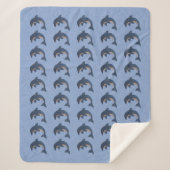 Gruppe Niedlicher tiefblau-weißer Springdeln Sherpadecke (Vorderseite)