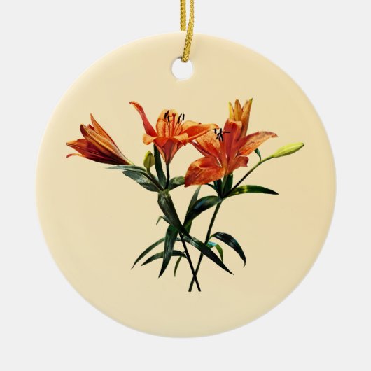 Gruppe Orange Lilies Keramik Ornament (Vorne)