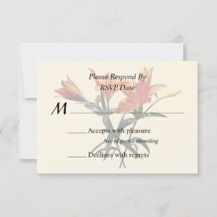 Gruppe Orange Lilies RSVP Karte