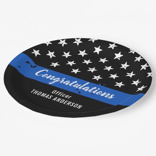 Gruppe "Polizeiliche Altersversorgung" Personalisi Pappteller (Schrägansicht)