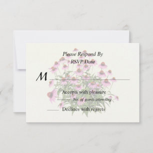 Gruppe rosa Scheinsonnenhüte RSVP Karte