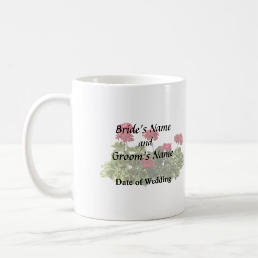 Gruppe roter Geranien Kaffeetasse (Links)