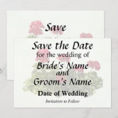 Gruppe roter Geranien Save The Date (Vorne/Hinten)