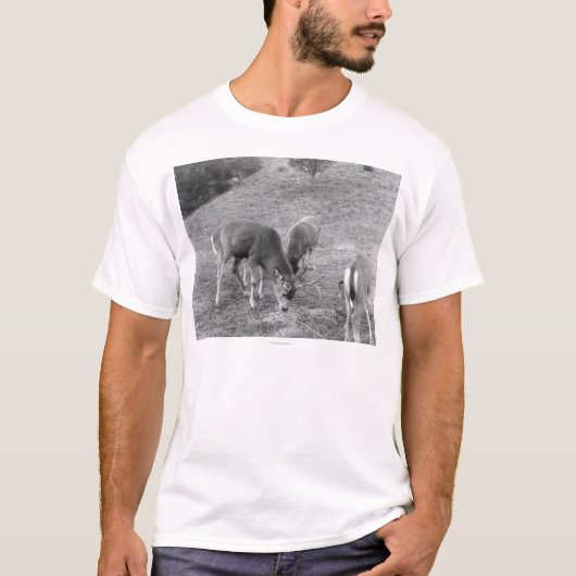 Gruppe Rotwild an der Quellen-Fotografie T-Shirt (Vorderseite)