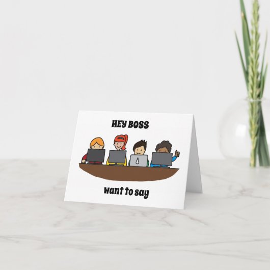 *GRUPPE SAGT* GLÜCKLICHER GEBURTSTAG **BOSS** KARTE (Vorderseite)