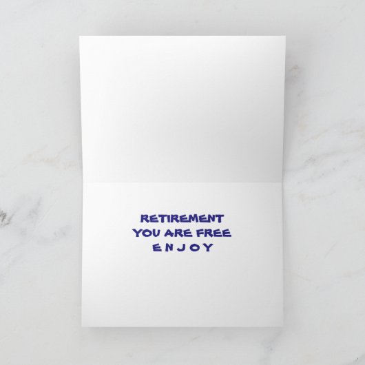 GRUPPE SAGT **RETIREMENT-SIE SIND FREI GENIESSEN** KARTE (Innenseite)