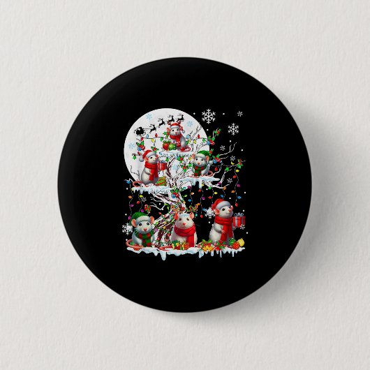 Gruppe Santa Reindeer Elf Rats auf Treweihnachtssn Button (Vorderseite)