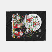 Gruppe Santa Reindeer Elf Rats auf Treweihnachtssn Fleecedecke (Vorderseite (Horizontal))