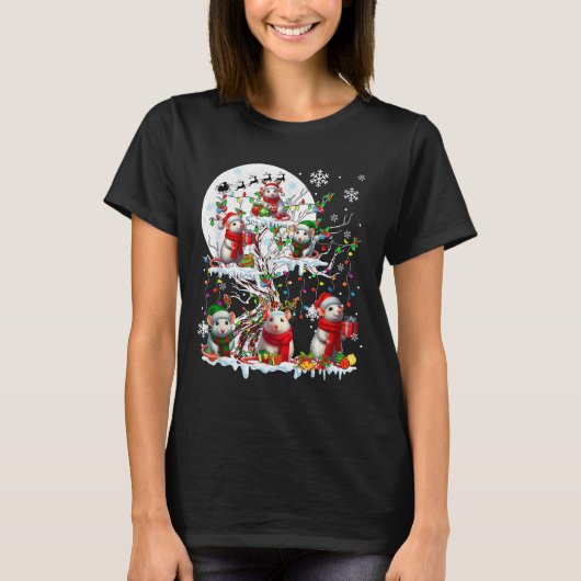 Gruppe Santa Reindeer Elf Rats auf Treweihnachtssn T-Shirt (Vorderseite)