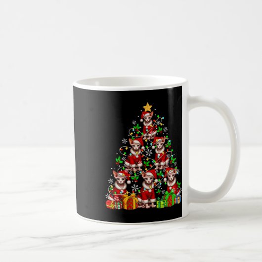Gruppe Santa Sphynx Katzen als Weihnachtsbaum farb Kaffeetasse (Rechts)