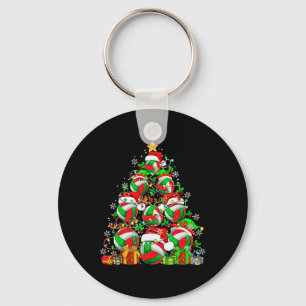 Gruppe Santa Volleyball Ausrüstung als Weihnachtsb Schlüsselanhänger