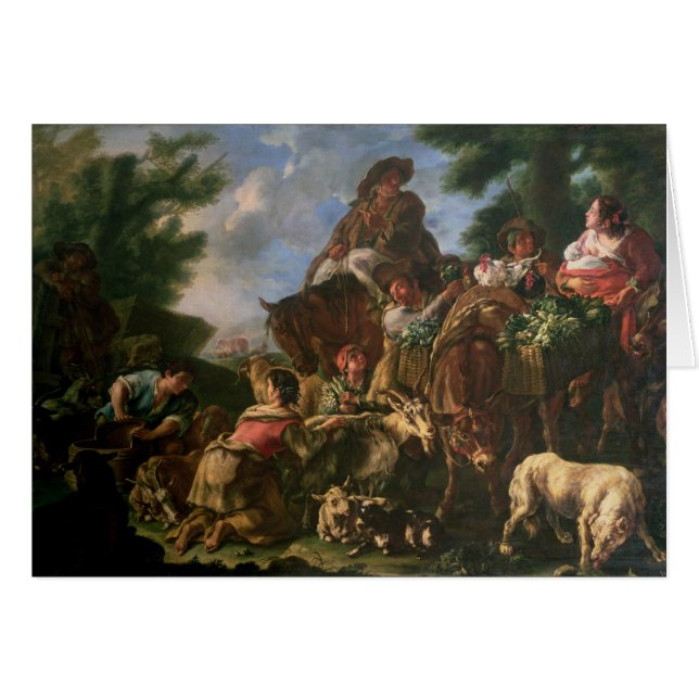 Gruppe Schäfer mit einem Pferd (Vorderseite (Horizontal))