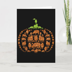 Gruppe Sheeps Pumpkin Niedlich Form Halloween Than Karte