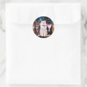 Gruppe sitzender Katzen Runder Aufkleber (Tasche)