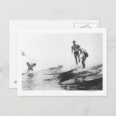Gruppe Surfer in Honolulu, Hawaii Surfing Postkarte (Vorne/Hinten)