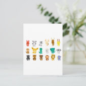 Gruppe süße Tier Postkarte (Stehend Vorderseite)