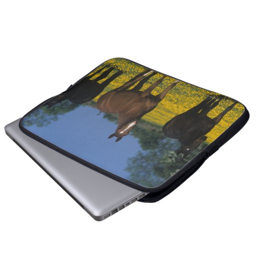 Gruppe Thoroughbred-Pferde Laptopschutzhülle (Vorne Knopf)