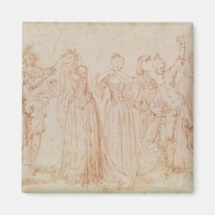 Gruppe tragischer und tragischer Comic Magnet