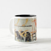 Gruppe Trauernde im Trauerzug Zweifarbige Tasse (Vorderseite Links)