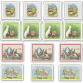 Gruppe Verschiedene Ostern Bunny Rabbits Baby Chic Aufkleber (Vorderseite)