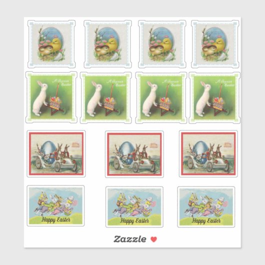 Gruppe Verschiedene Ostern Bunny Rabbits Baby Chic Aufkleber (Blatt)
