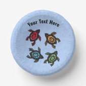 Gruppe Vier Schildkröten Abstrakte farbige Muschel Pappteller (Vorderseite)