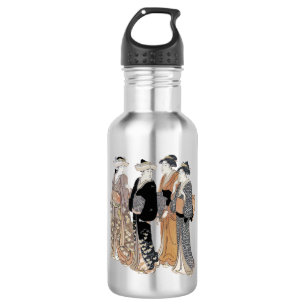 Gruppe Vintager japanischer Geisha-Frauen Edelstahlflasche