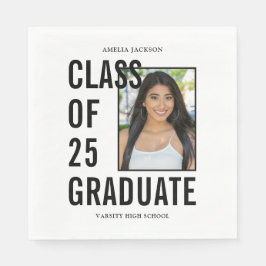 Gruppe von 25 Abschluss-Papieren aus schwarzem und Serviette