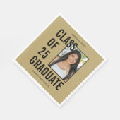 Gruppe von 25 Schwarz-Gold-Foto-Abschluss Serviette (Ecke)