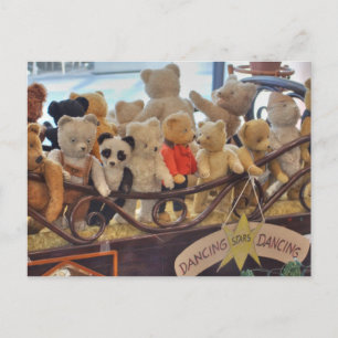 Gruppe von antiken Teddybären Postkarte