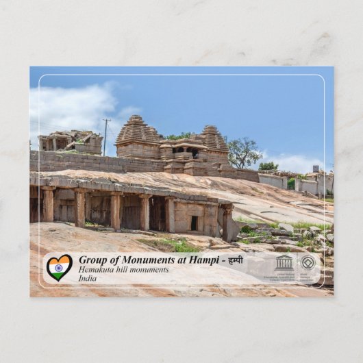 Gruppe von Denkmälern im Tempel von Hampi - Hemaku Postkarte (Vorderseite)